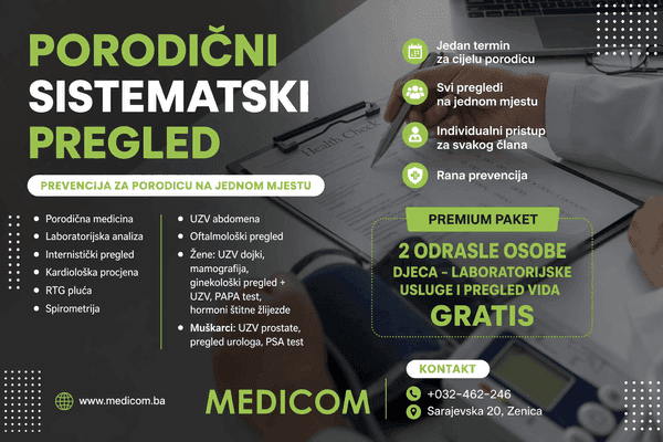 Porodični sistematski pregled Premium (2 osobe + djeca)